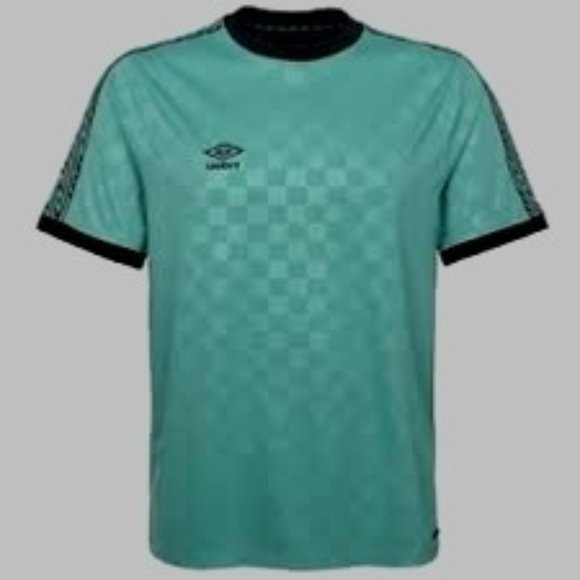 Umbro Check Diamond Performance Short Sleeve Shirt Mint Green/Black Size… - Picture 2 of 9